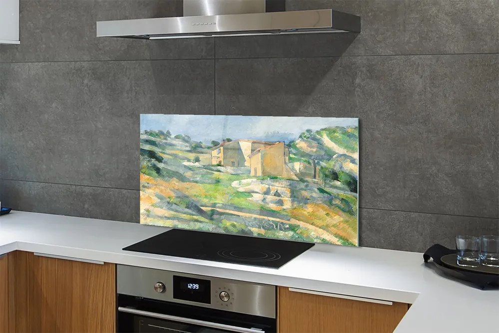 Szklany Panel Domy w Prowansji - Paul Cézanne