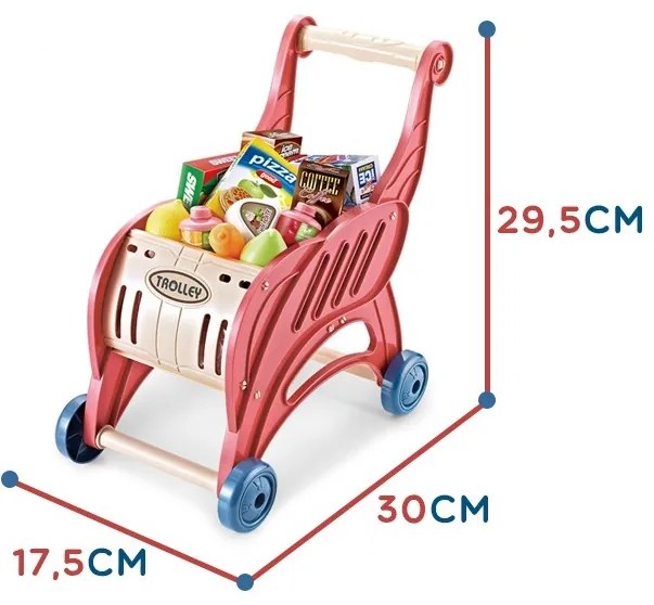 Woopie sklep supermarket wózek na zakupy lody słodycze + 40 akc.