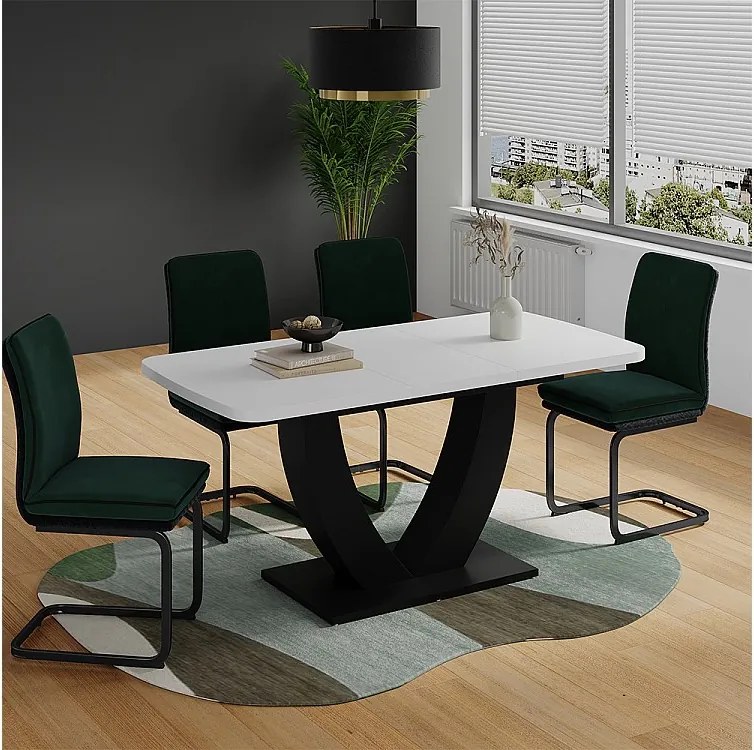 Stół jadalny biały/czarny 120x80x77.4 fenaro