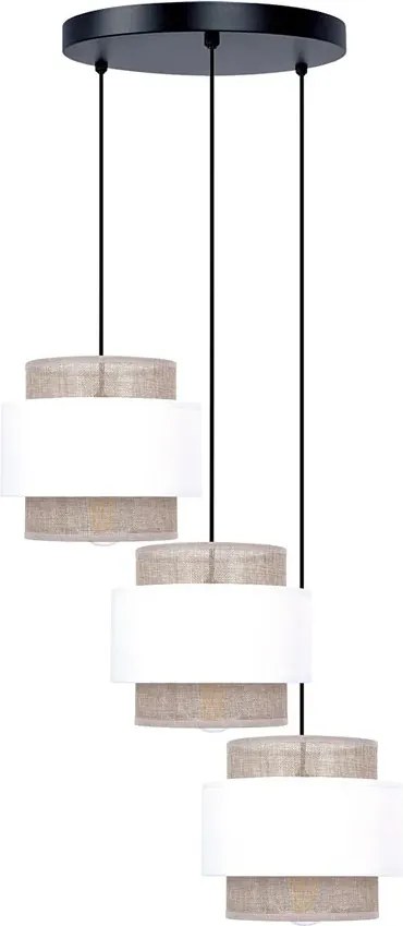 Potrójna beżowa lampa abażurowa boho - A520 Z1-K41