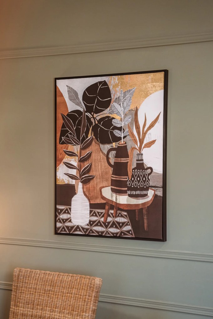 Plakat ścienny w ramie Stolik z kwiatami, 58 x 78 cm