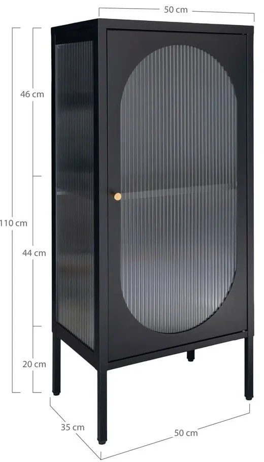 Czarna metalowa witryna 50x110 cm Adelaide – House Nordic