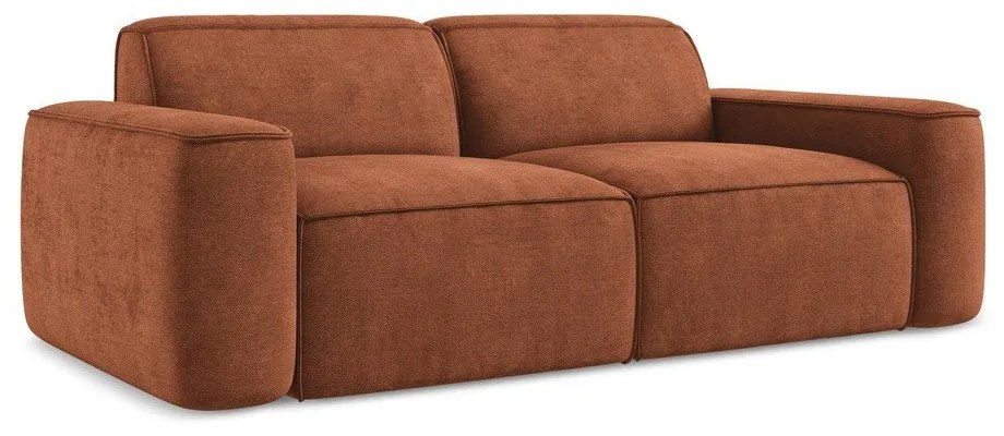 Sofa z tkaniny szenilowej w kolorze terakoty 204 cm Omao – Makamii