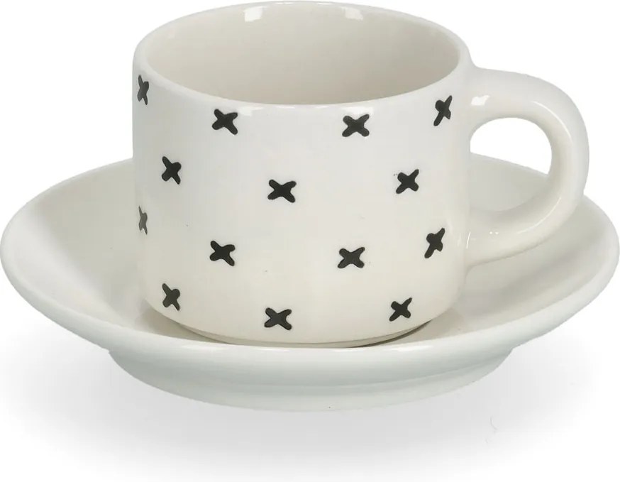 Zestaw filiżanek do espresso w geometryczne wzory, 70 ml