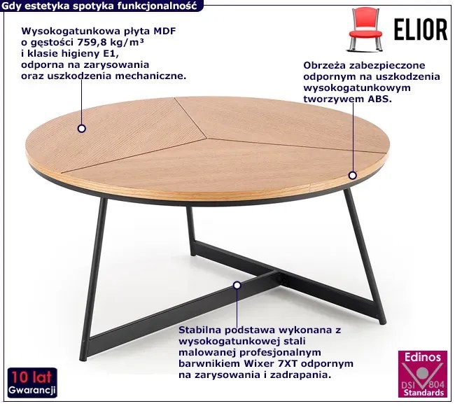 Okrągły industrialny stolik kawowy H9-C96