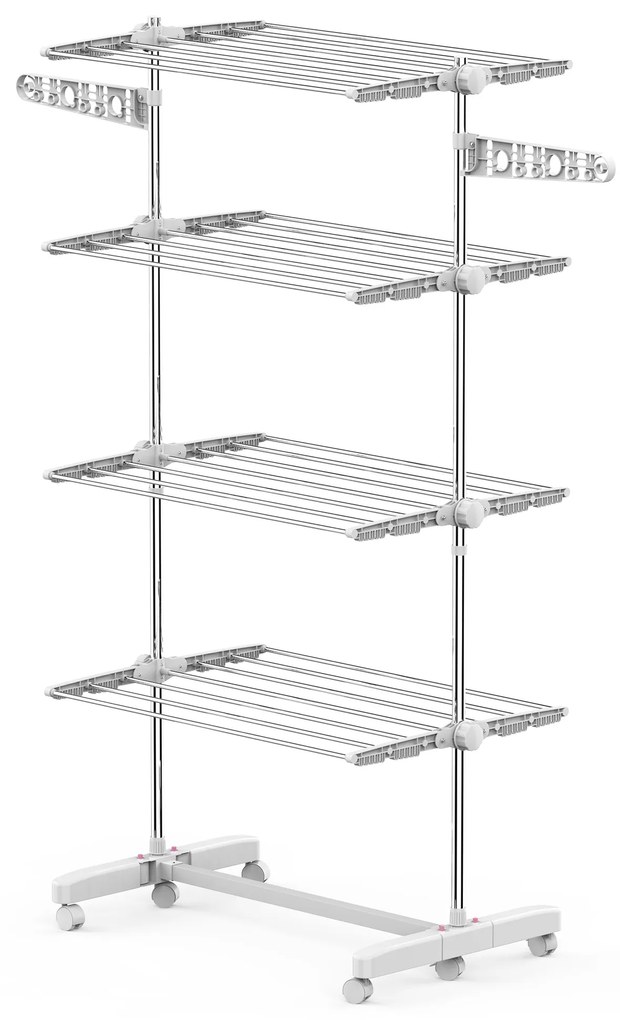 HOMCOM Suszarka na pranie wieżowa mobilna Składane skrzydła boczne 3 lub 4 poziomy Praktyczna i oszczędzająca miejsce | Aosom PL