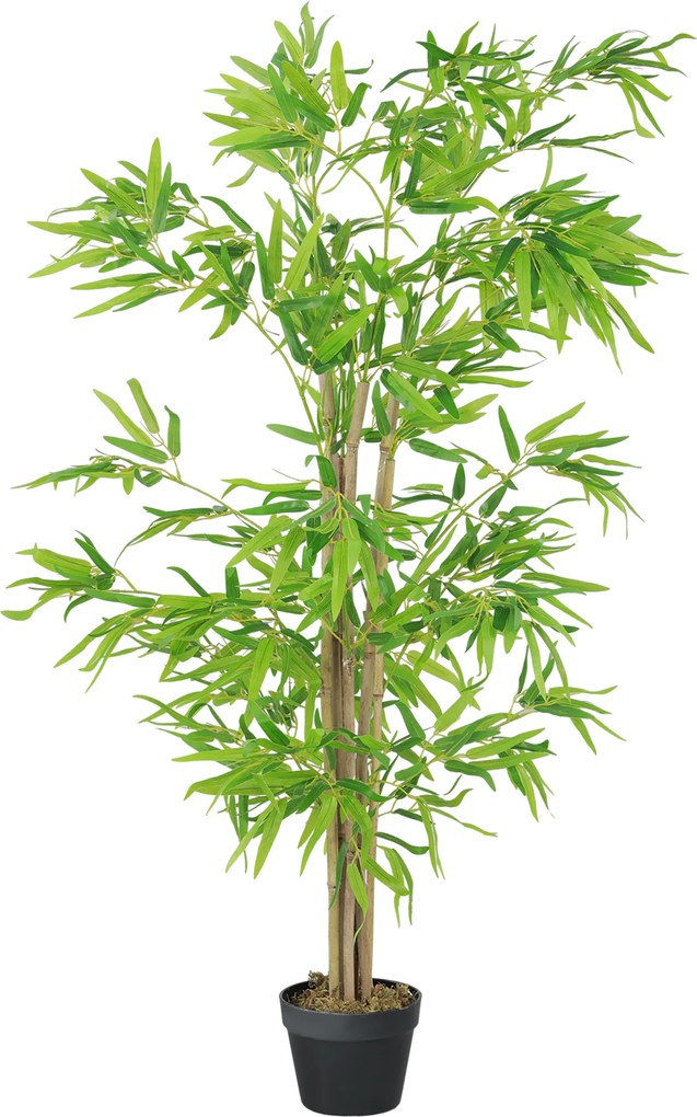 Outsunny Sztuczny Bambus, Roślina Dekoracyjna z Doniczką, Drzewko, Dekoracja Drzewna, 150 cm