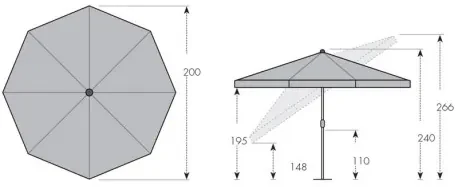 NASSAU 2 m - parasol uchylny : Substancja Desen - 848