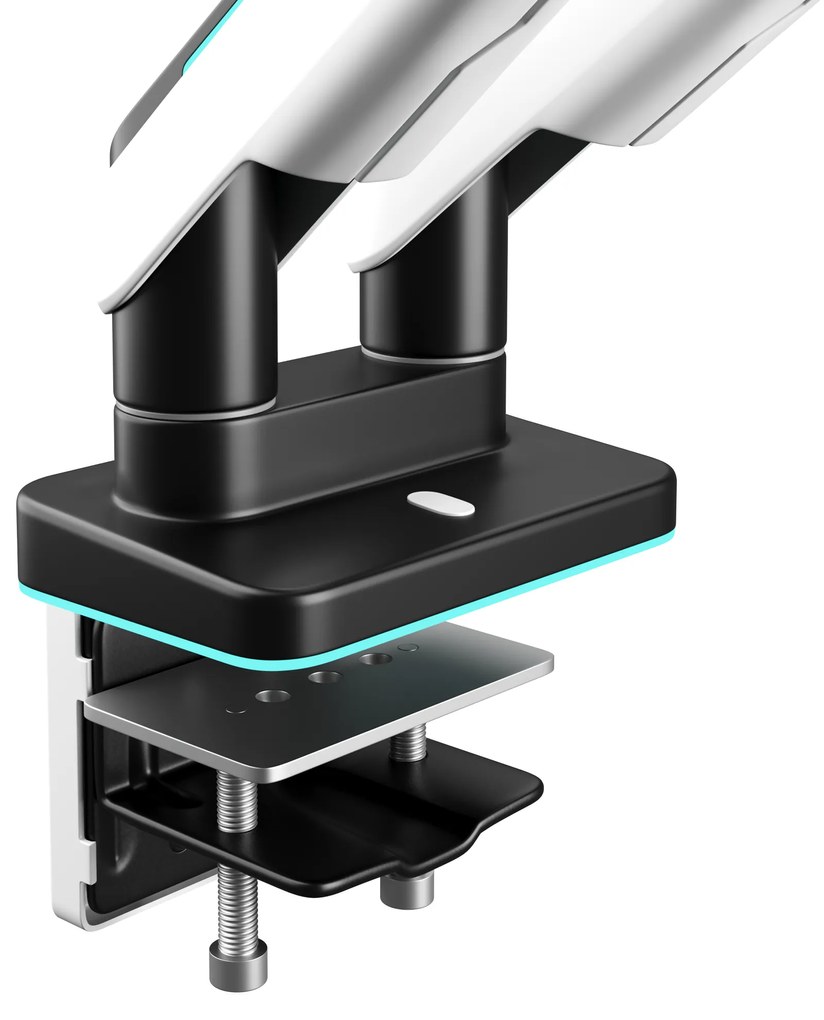 Podwójny uchwyt na monitory 49 cali, biało-czarny X-Arm Dual RGB