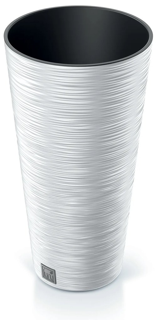 Donica ogrodowa okrągła Furu Slim 48 cm biały PROSPERPLAST