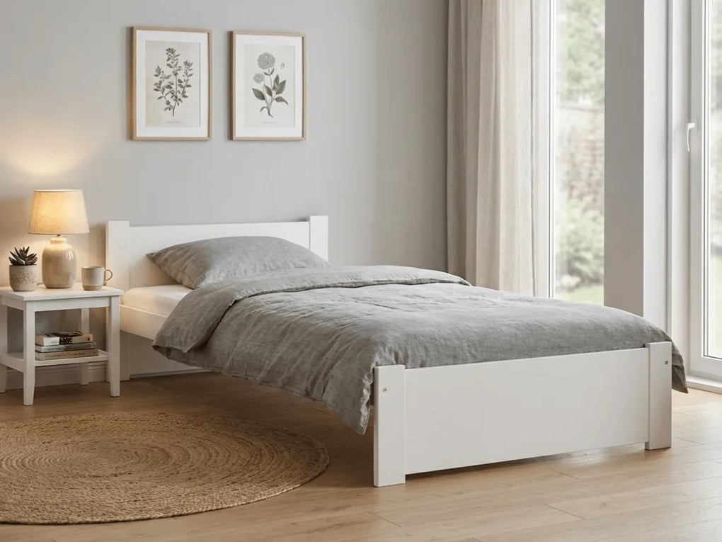 Łóżko IKAROS 80 x 200 cm, białe Materac: Bez materaca
