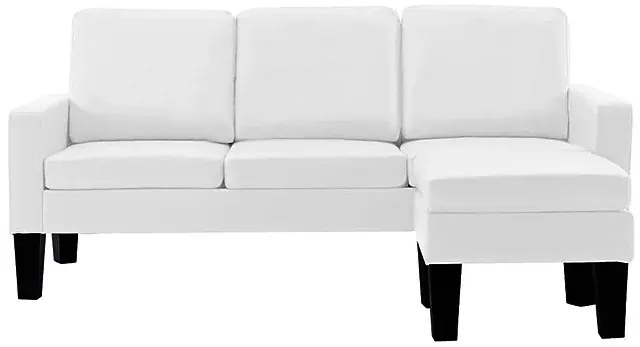 3-osobowa biała sofa z ekoskóry z podnóżkiem - Lencor 4Q