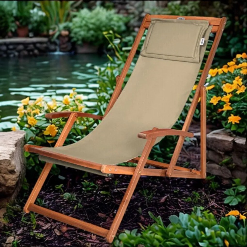 Leżak ogrodowy SIENA, 65x87x102cm, beżowa Jurhan