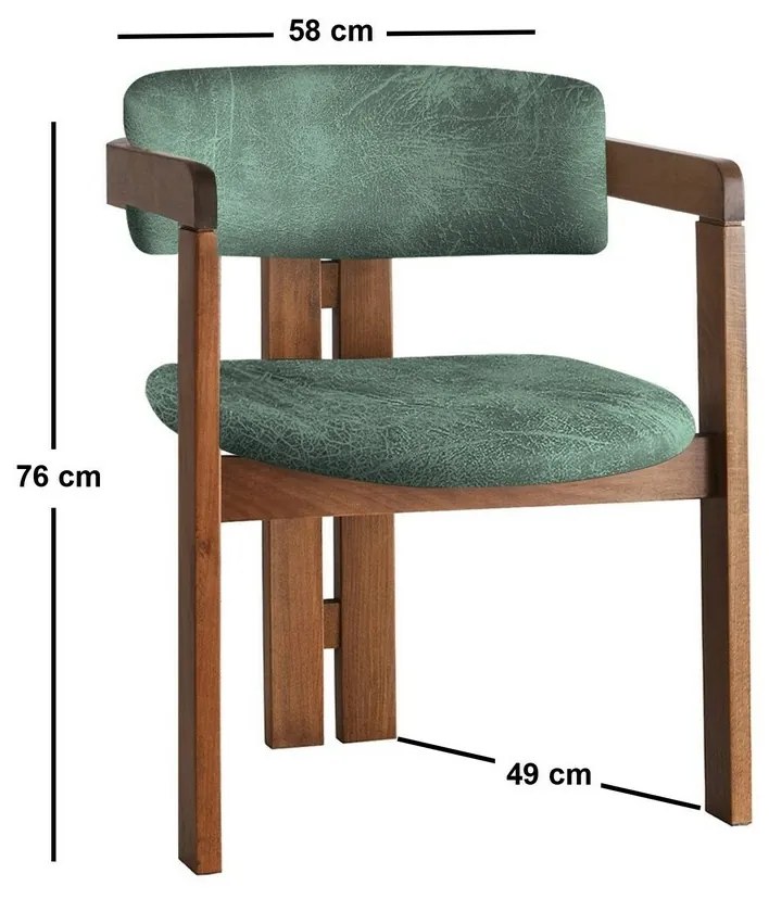 Krzesło do jadalni CO Green and Walnut