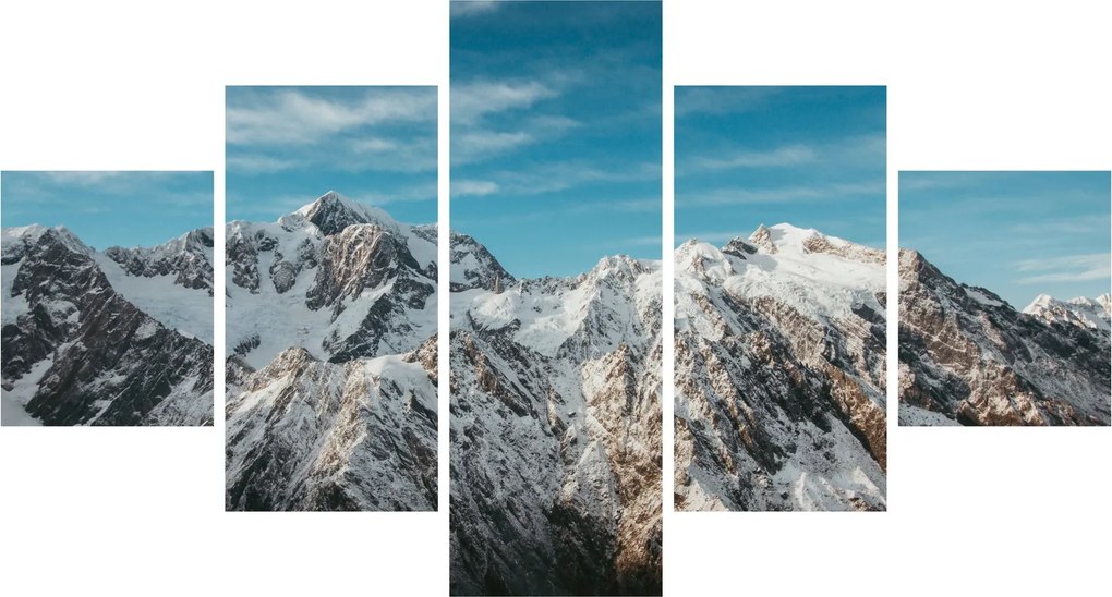 Obraz ośnieżonych szczytów, Fiordland (125x70 cm)