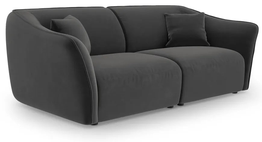 Ciemnoszara aksamitna sofa 206 cm Tokyo – Cosmopolitan Design