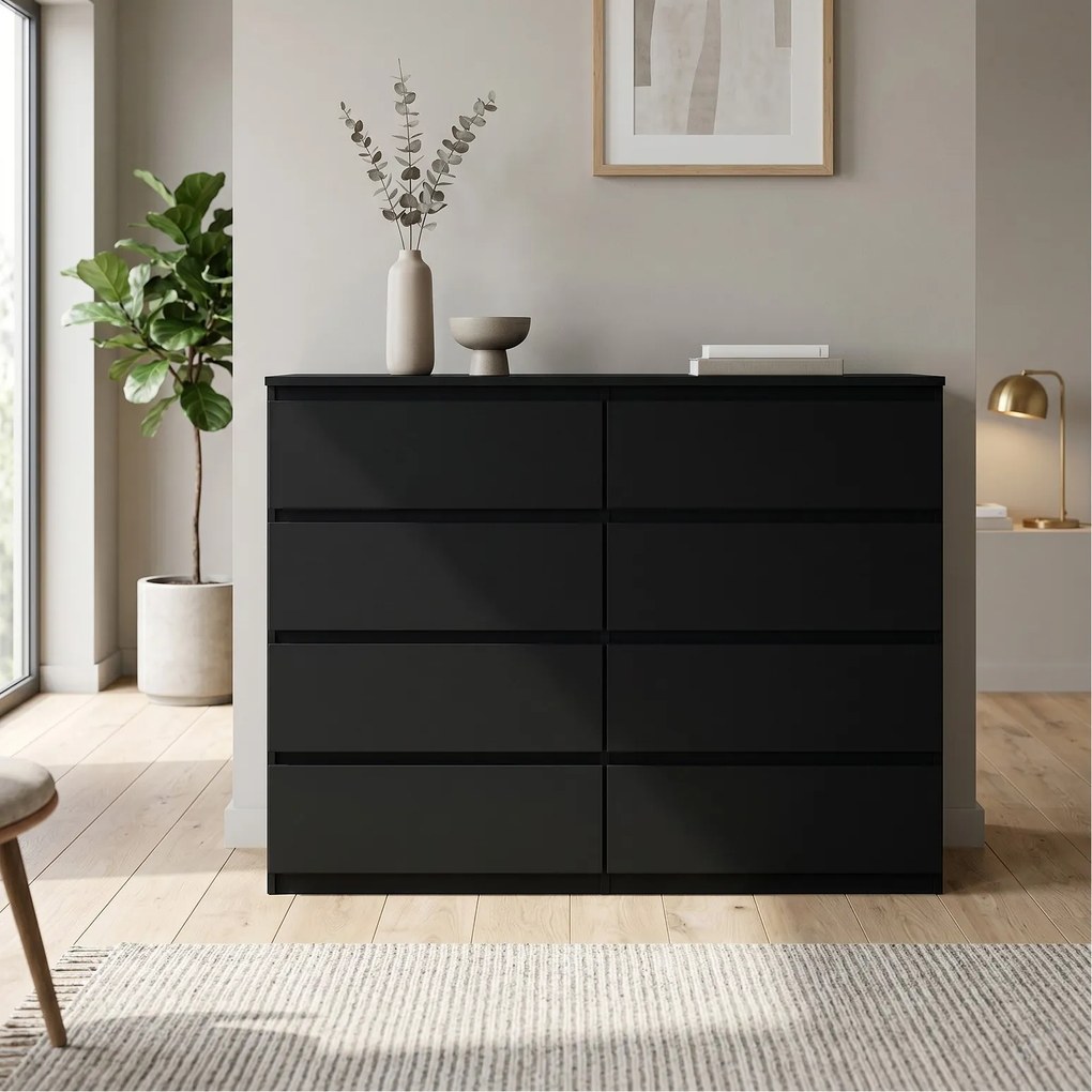 Komoda NUDO 138,5 cm do Salonu Sypialni Czarny