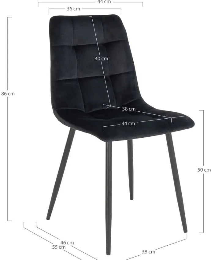 Czarne krzesła zestaw 2 szt. Moseby – Bonami Essentials