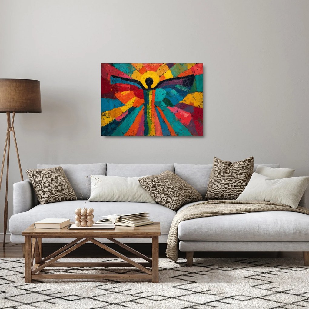 Obraz na szkle - Malowany anioł (70x50 cm)