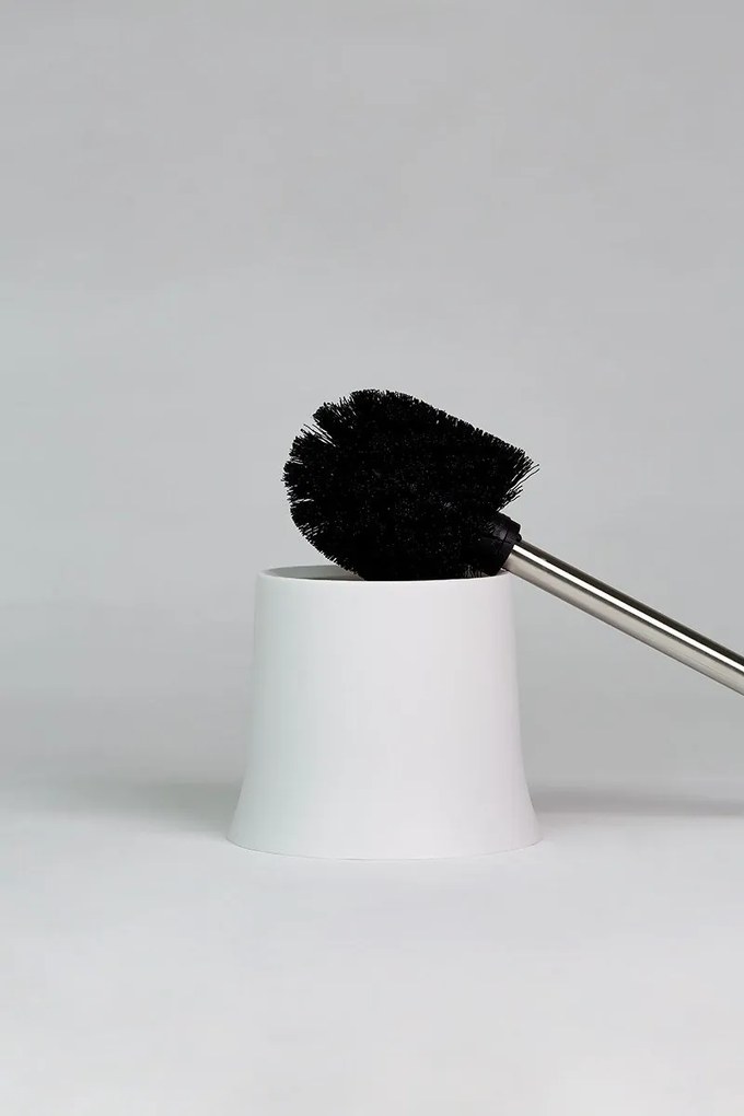 Pojemnik na szczotkę BASIC WHITE + szczotka WC, WENKO