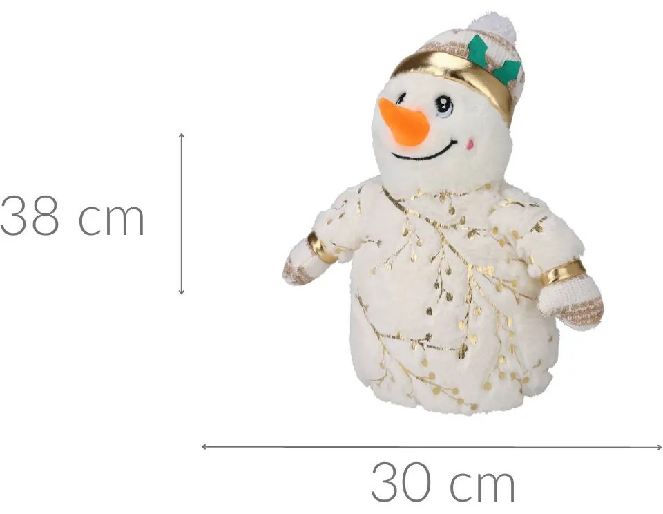 Świąteczna figurka pluszowa, bałwan, 38 cm