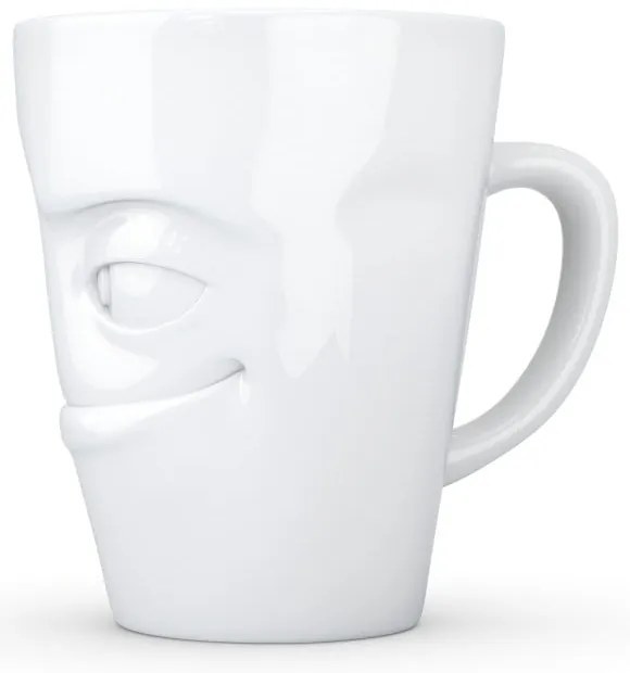 Biały figlarny porcelanowy kubek z uchem 58products