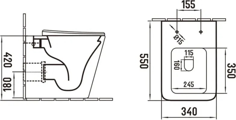 Mexen Cube miska wc stojąca Rimless z deską wolnoopadającą slim, duroplast, czarna mat - 32924085