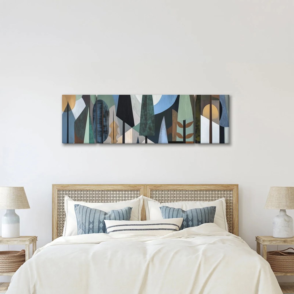 Obraz - Naturalna geometria abstrakcyjna II. (170x50 cm)