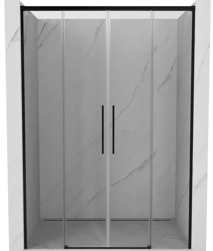 Mexen Rox drzwi prysznicowe rozsuwane 140 cm, transparent, czarne - 8C2-140-002-70-00