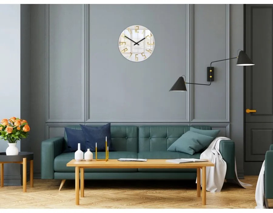 Zegar ścienny okrągły cichy nowoczesny akrylowy na ścianę duże cyfry loft