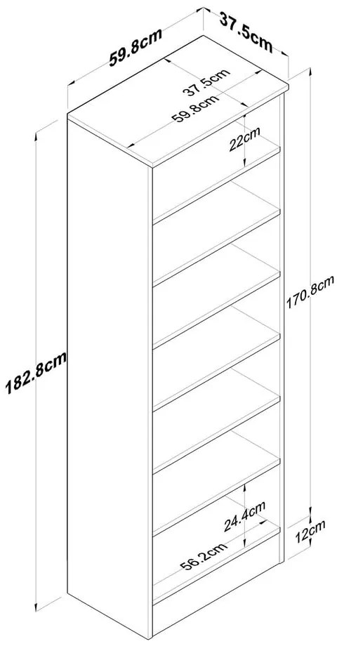 Biała szafa w dekorze orzecha 60x183 cm Theresa – Kalune Design