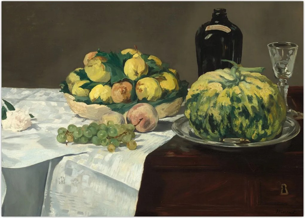 Obraz - Edouard Manet, Still Life with Melon and Peaches, reprodukcje (70x50 cm)
