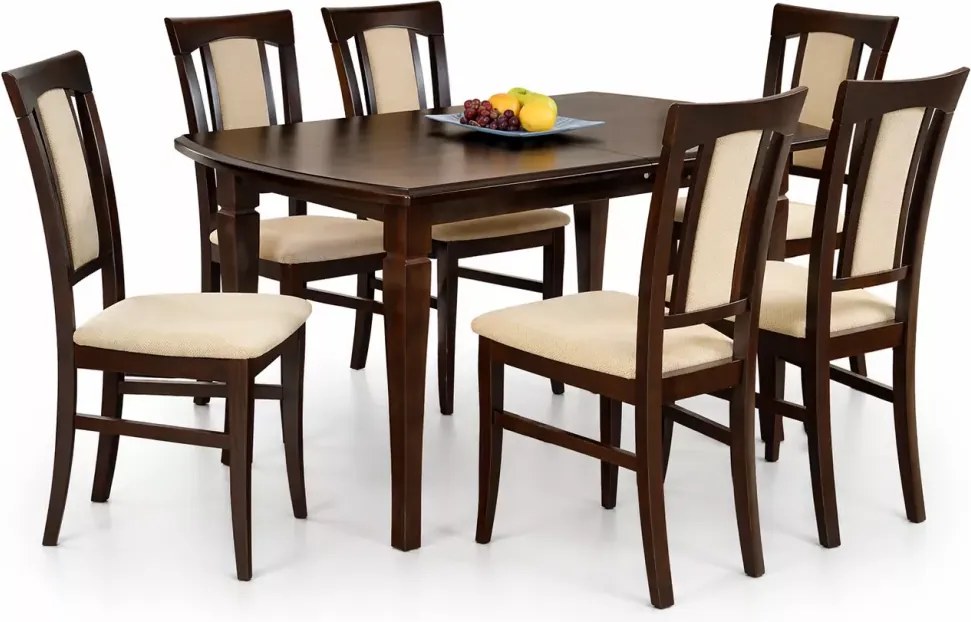 Elegancki rozkładany stół owalny Littoral 160-240 cm z laminowanym blatem i drewnianymi nogami