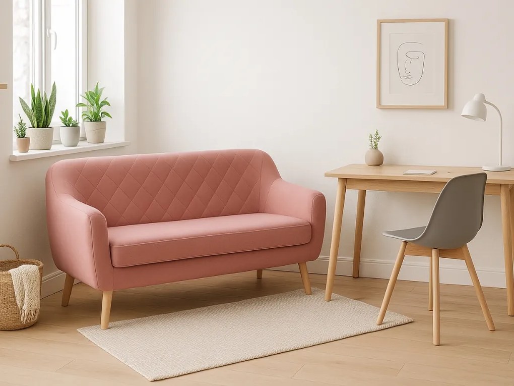 Dwuosobowa sofa w kolorze staro różowym CORANTI VELVET