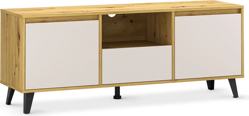 Stolik RTV pod telewizor dąb artisan + kaszmir N5-L25