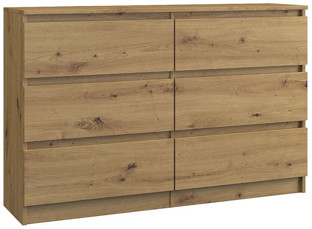 Duża Komoda 140 Cm Dąb Artisan K2-M83
