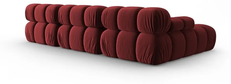 Czerwona aksamitna sofa 285 cm Bellis – Micadoni Home