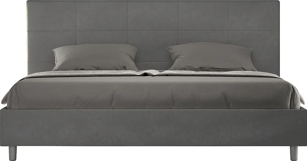 Łóżko bez stelaża tapicerowane 180x190 microfibra szary Mika