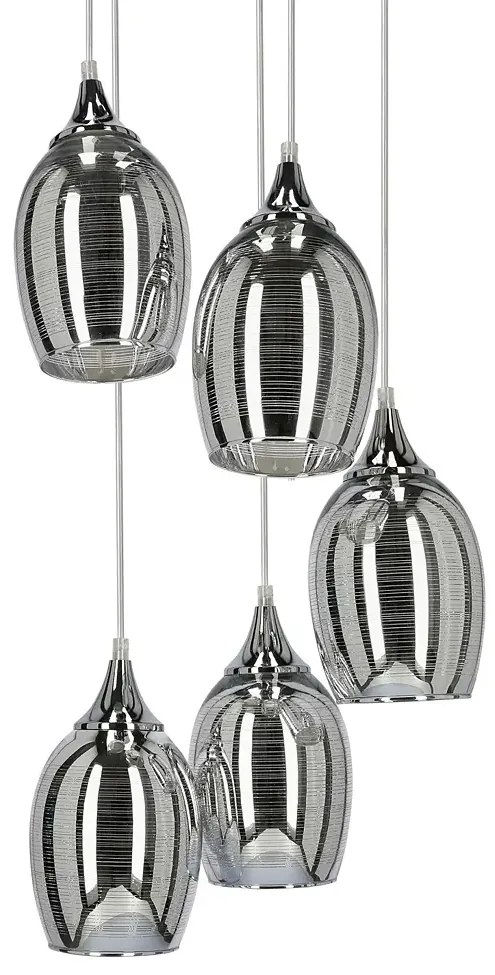 Srebrna szklana lampa wisząca - D147 G1-N34