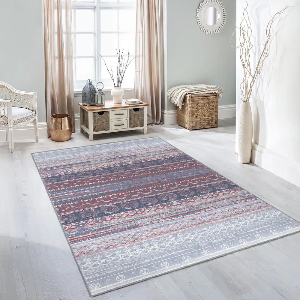 Fioletowo-szary chodnik odpowiedni do prania 80x200 cm Vintage Stripe – Mila Home