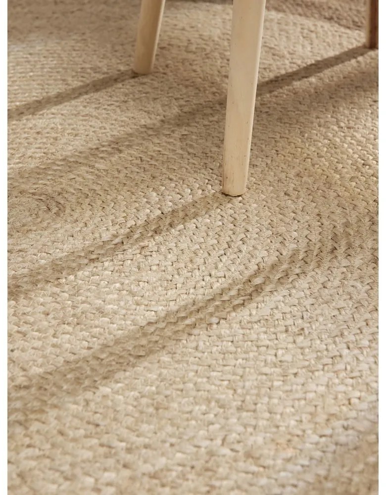 Szarobeżowy okrągły dywan z juty dwustronny/tkany ręcznie ø 100 cm Jutta Greige – Hanse Home