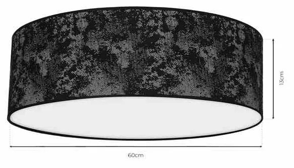 Lampa Sufitowa, czarna, okrągła SATINO SILVER 3xE27 Ø60cm