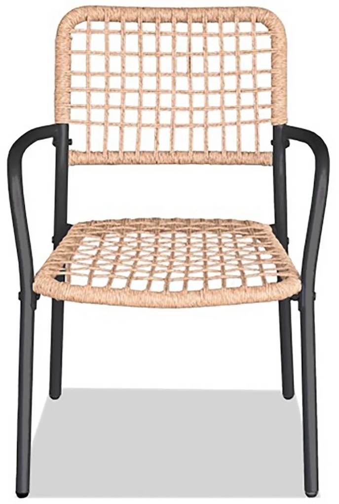 Zestaw balkonowy Autronic 1+2, metal, polyratan,naturalny, AZ-L1103 NAT
