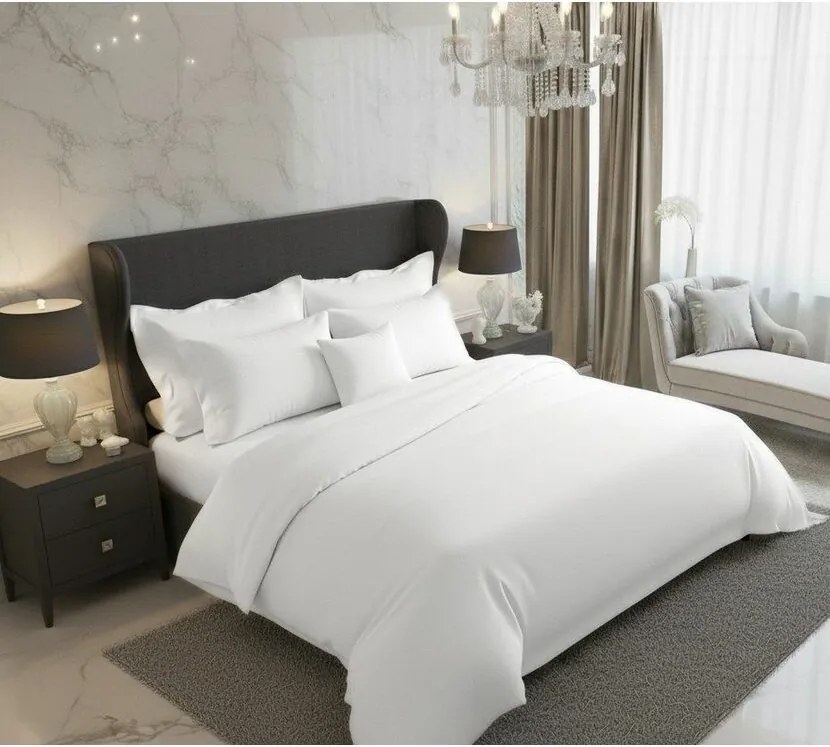 Kvalitex Pościel satynowa Luxury Collection biały, 240 x 220 cm, 2 szt. 70 x 90 cm