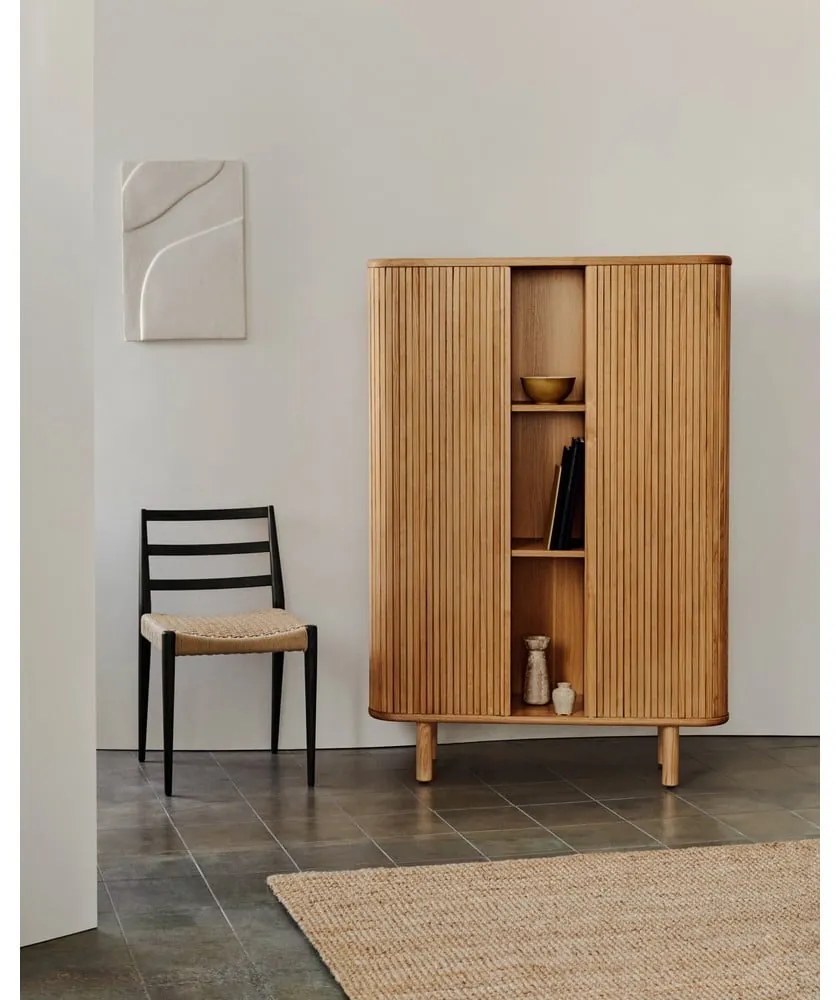 Szafka w dekorze jesionu z drzwiami przesuwnymi w naturalnym kolorze 110x160x40 cm Mailen – Kave Home