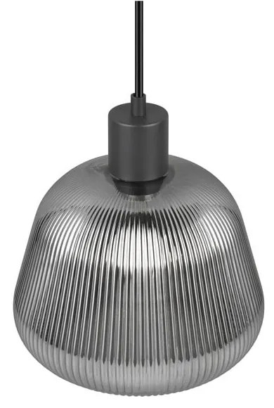 Czarna lampa wisząca ze szklanym kloszem ø 22 cm Tarifa – Trio