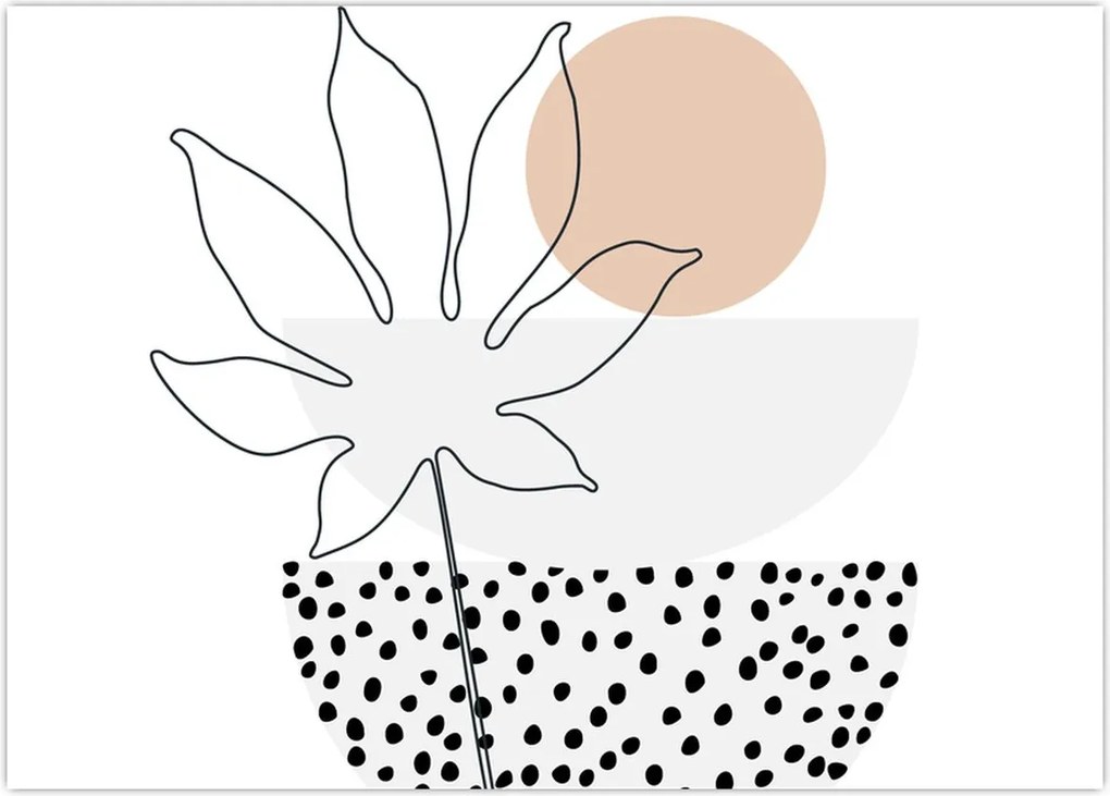 Obraz na szkle - Line art flowers N⁰3 (70x50 cm)