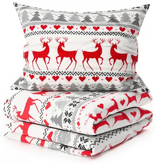 PrzytulneMieszkanie.pl PrzytulneMieszkanie.pl Pościel flanelowa DEER DREAMS białe Rozmiar pościeli: 70 x 90 cm | 140 x 220 cm