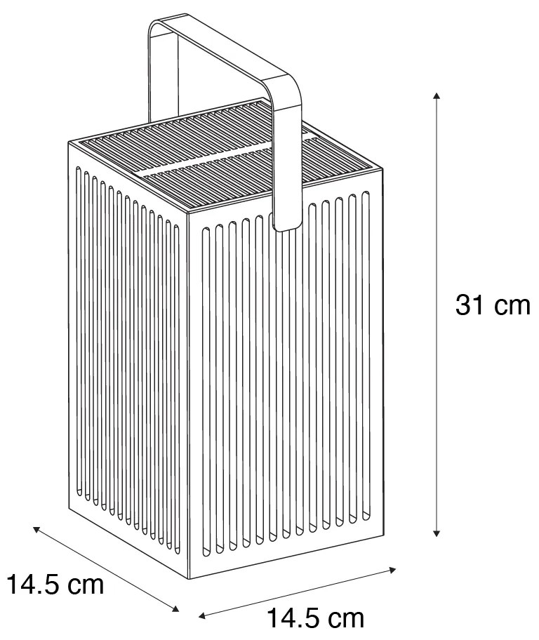 Zewnetrzna Lampa stołowa bambusowa z LED, ściemnialna, IP54, ładowana solarnie, z pilotem - OkinawaKolonialny Oswietlenie zewnetrzne