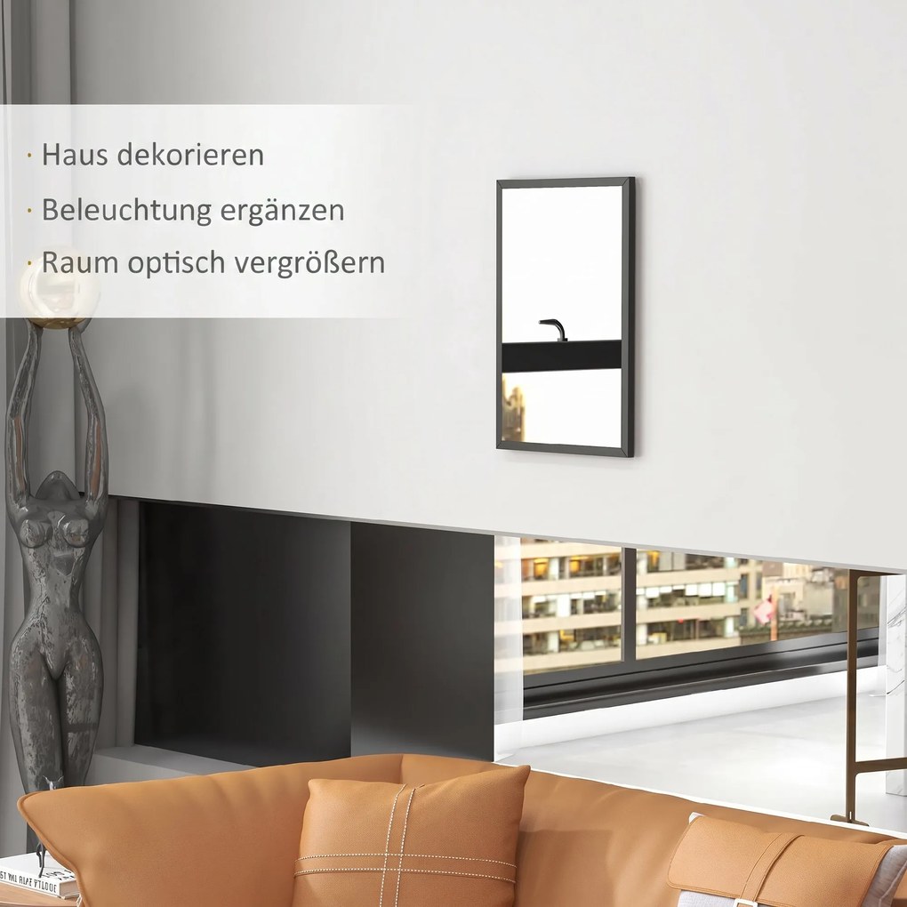 HOMCOM Lustro ścienne, 40 x 60 cm, dekoracyjne lustro wiszące, łatwy montaż, w zestawie śruby | Aosom PL